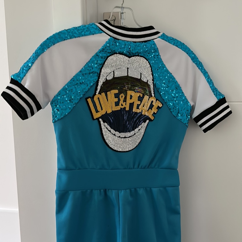 Hip hop one piece dance costume with black bralette size MC. Perfect condition